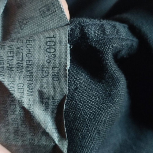 Zara Man black linen shirt, size Large