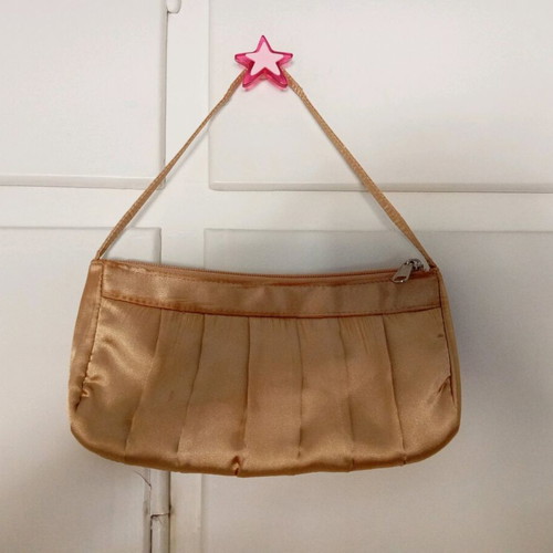 Satin shoulder bag gold new