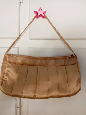 Satin shoulder bag gold new