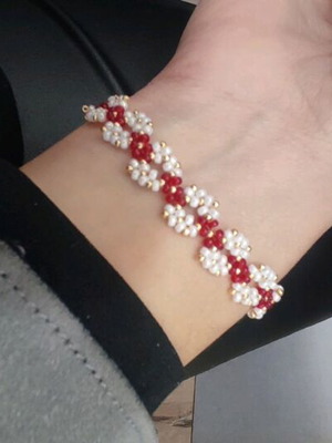 Handmade March bracelet with Miyuki Japanese beads made to order