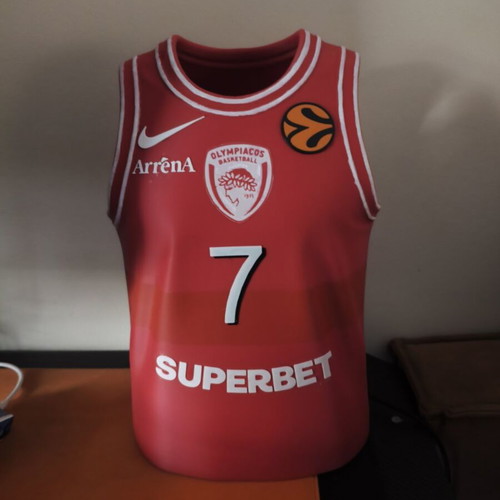 Olympiacos basketball team 3D printed jersey replica