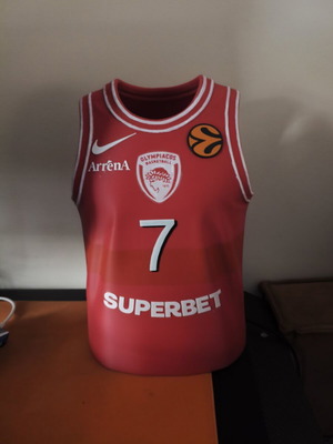 Olympiacos basketball team 3D printed jersey replica
