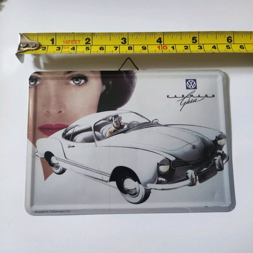 Vintage metal sign Volkswagen Karmann Ghia like new