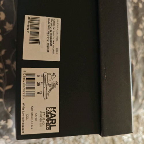 Karl Lagerfeld sneakers used, white silver iridescent size 39