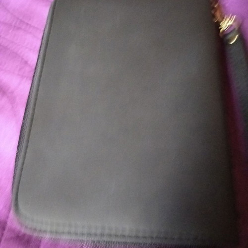 Organizer wallet case with multiple pockets black leatherette new