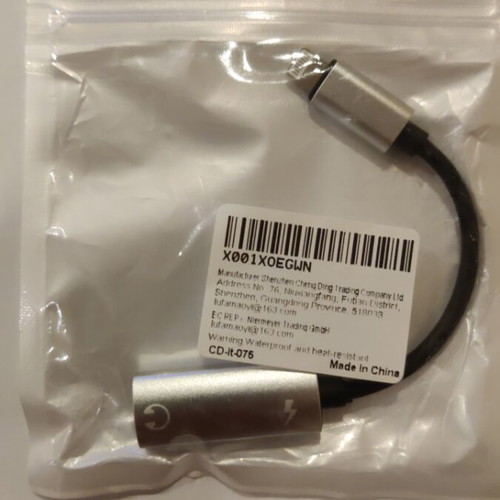 Audio adapter and splitter 2-in-1 for iPhone with Lightning to Type-C audio and charging port