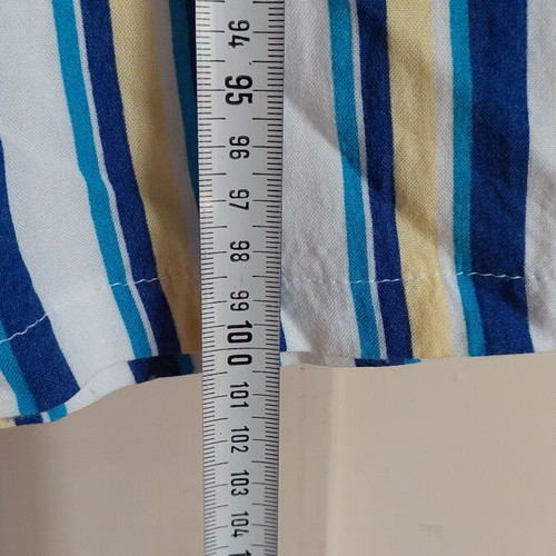 Cotton pants loose straight line size M, like new, blue and yellow
