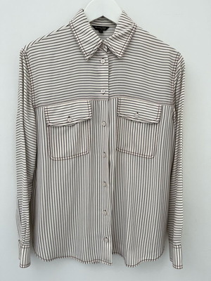 Дамска риза Massimo Dutti като нова, размер S, бежова с черни райета