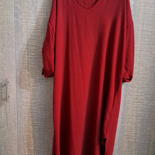 Long loose dress with 3/4 sleeve New Collection new, red, L-XL