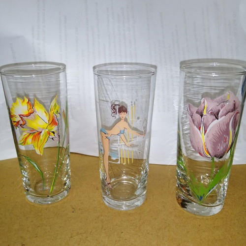 Vintage glass set for ouzo or tsipouro, like new, 3 pieces