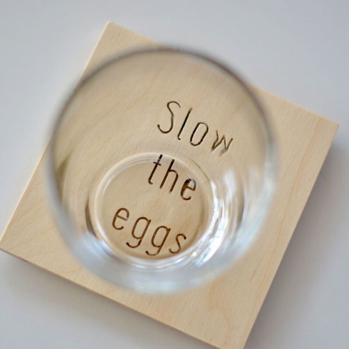 Wooden square coaster with engraving, made-to-order gift