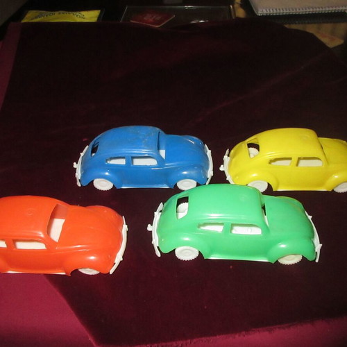 Lot of Volkswagen plastic toys 70s new, various colors