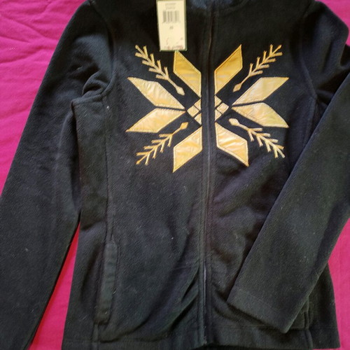 Ralph Lauren women's fleece jacket xs new, black with gold
