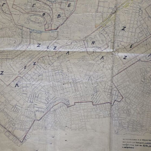 Athens map 1955 used, large size, with wear