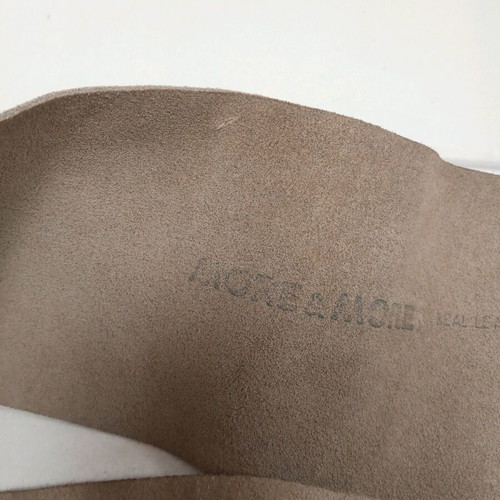More leather belt 105 cm used, beige with imperfections