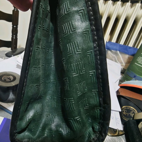 Lanvin vintage clutch used green handheld from 1985