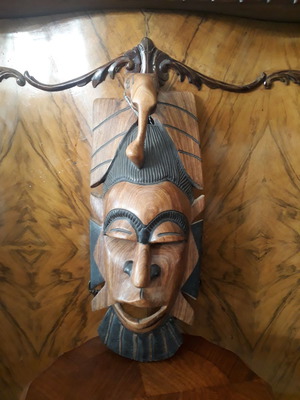 Ξυλόγλυπτη αφρικανική μάσκα μεταχειρισμένη, ύψος 42 εκ