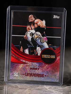 Bret "Hit Man" Hart 2025 Topps Universe Red Magma WWE Card like new