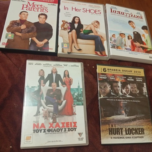 DVD set of 5 like new, action and adventure with subtitles