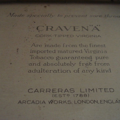 Craven tin box used from cigarettes