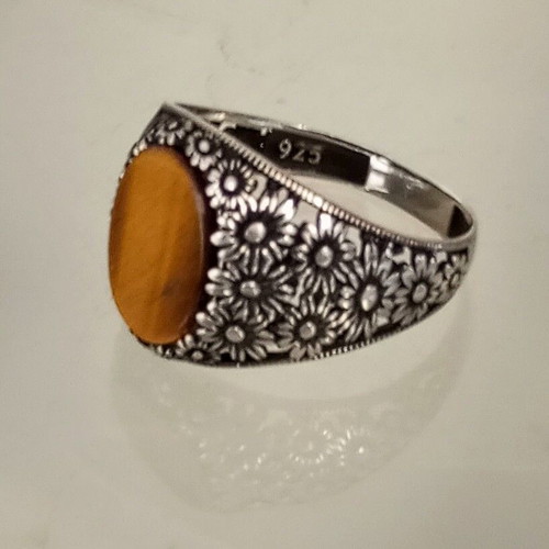 Silver ring handmade 925 with tiger's eye like new
