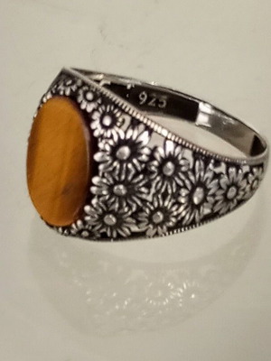 Silver ring handmade 925 with tiger's eye like new