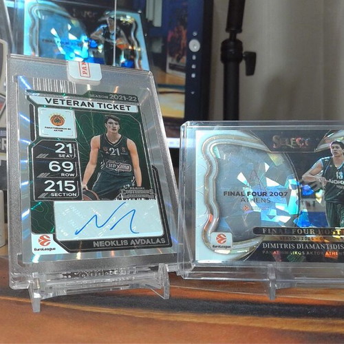 Panathinaikos EuroLeague Cards Lot – Neoklis Avdalas Auto FOTL & Dimitris Diamantidis /149