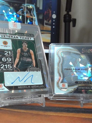 Panathinaikos EuroLeague Cards Lot – Neoklis Avdalas Auto FOTL & Dimitris Diamantidis /149