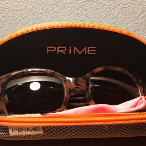 Prime women's tortoiseshell sunglasses, round phantos shape with case