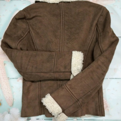 BSB suede jacket used with fur lining, size M, beige brown