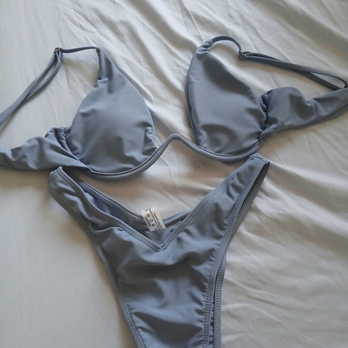 Shein bikini set size S new, sky blue with underwire top