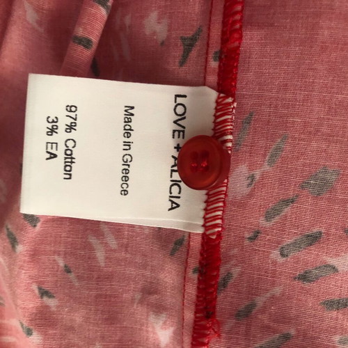 Love and Alicia shirt new cotton oversized red size M