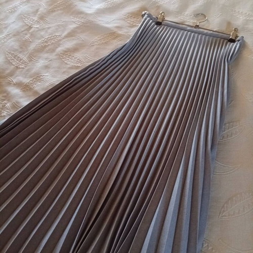 Vintage Y2K Maxi Pleated Skirt Mango S gray like new