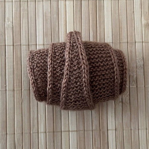 Sophie's scarf hand-knitted, new, brown