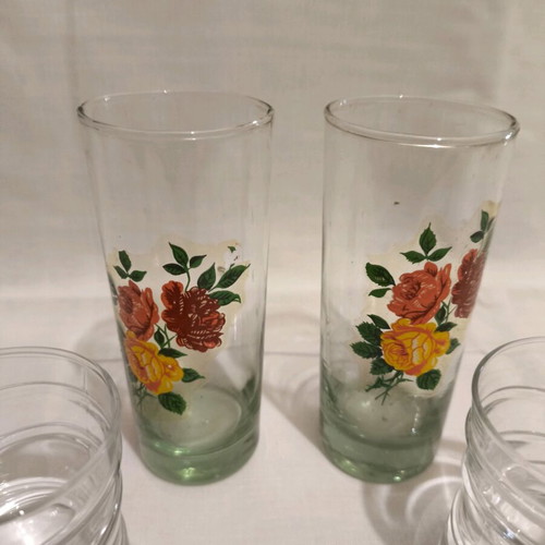 Set of 4 glass Soviet shot glasses like new