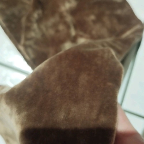Velvet sweatpants used, beige and brown, size large