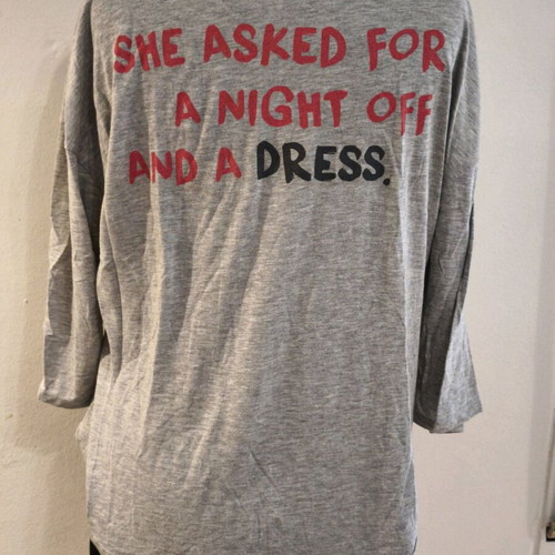 Pink Woman women's blouse used, grey with Cinderella print, size L