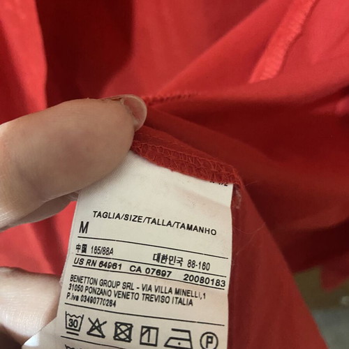 Benetton shirt red size M like new