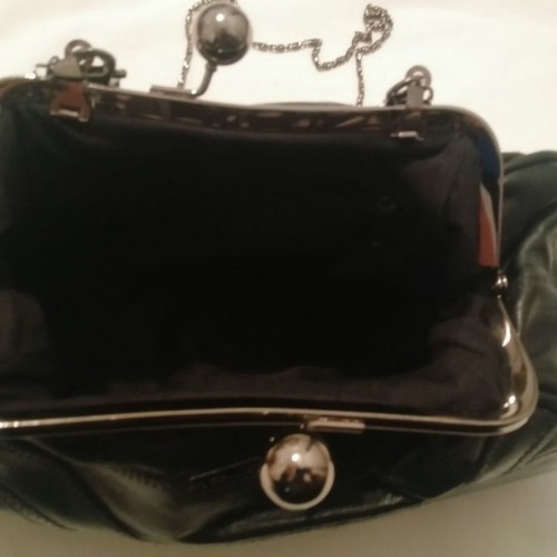 Custo black leather handbag used with straps