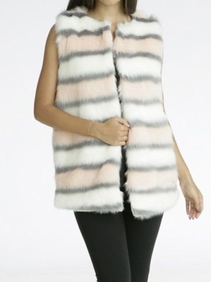 Faux fur vest new, soft, one size, pink