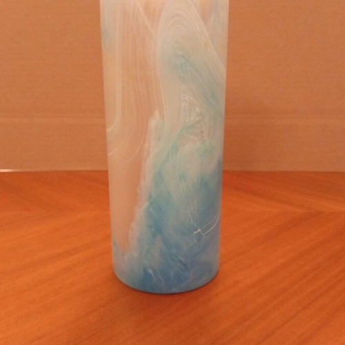 Art Glass decorative vase, blue/white opal glass Murano style