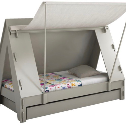 Tent Bed children's bed by Mathy by Bols, grey pine wood