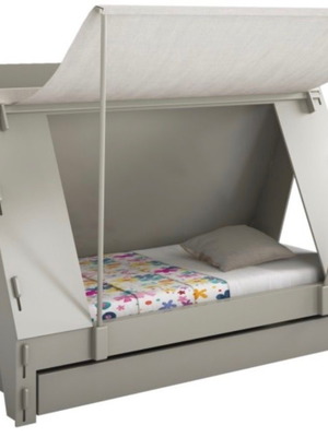Tent Bed children's bed by Mathy by Bols, grey pine wood