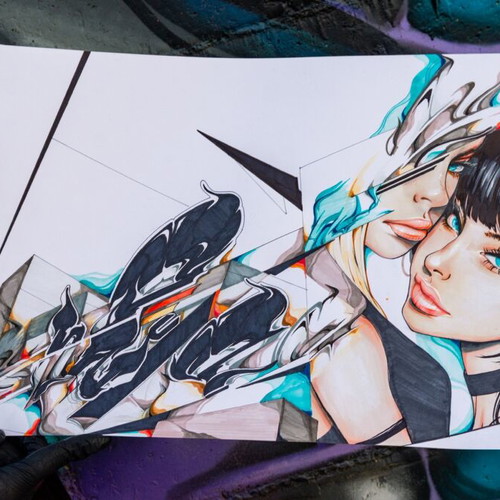 Original Artwork Between Two Worlds on 220 gsm Paper, new