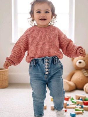 Zara set 12/18 like new, pullover and jeans blue pink