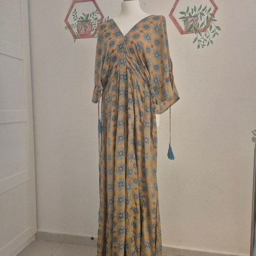 Boho silk jumpsuit used, one size
