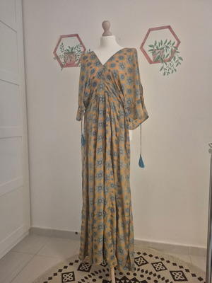 Boho silk jumpsuit used, one size