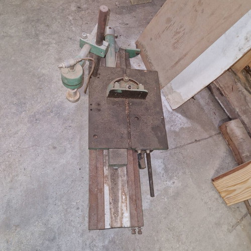 Drill with cutting disc and arbor used