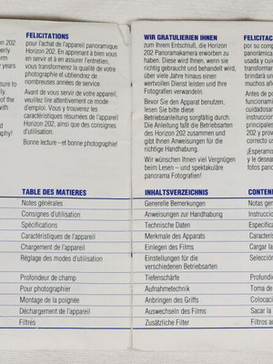 HORIZON 202 panoramic camera user manual