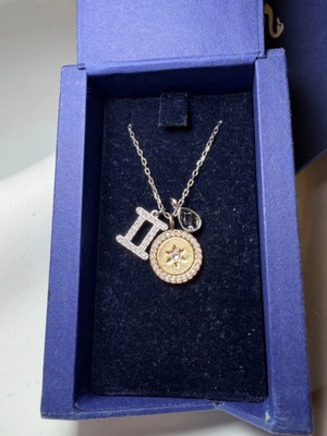 Swarovski Gemini Zodiac pendant necklace, silver